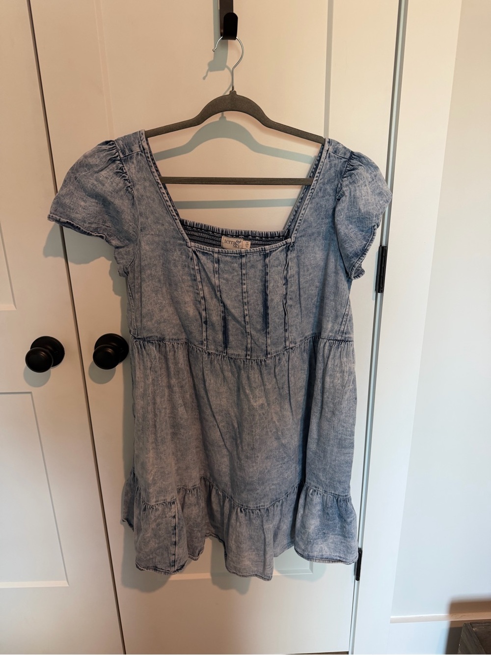 Terra & Sky Light Blue Washed Denim Babydoll Tunic